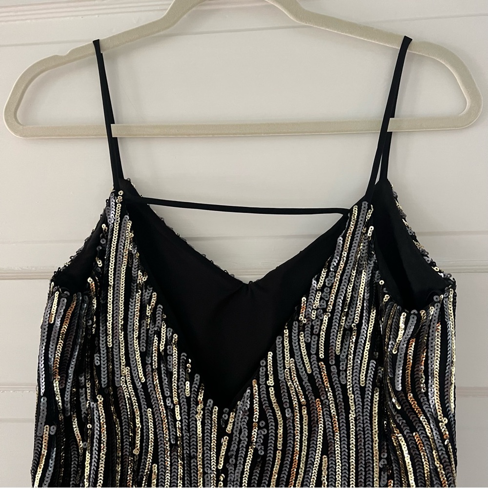 EUC Sequin Party Dress - Black Gold - Picture 5 of 10